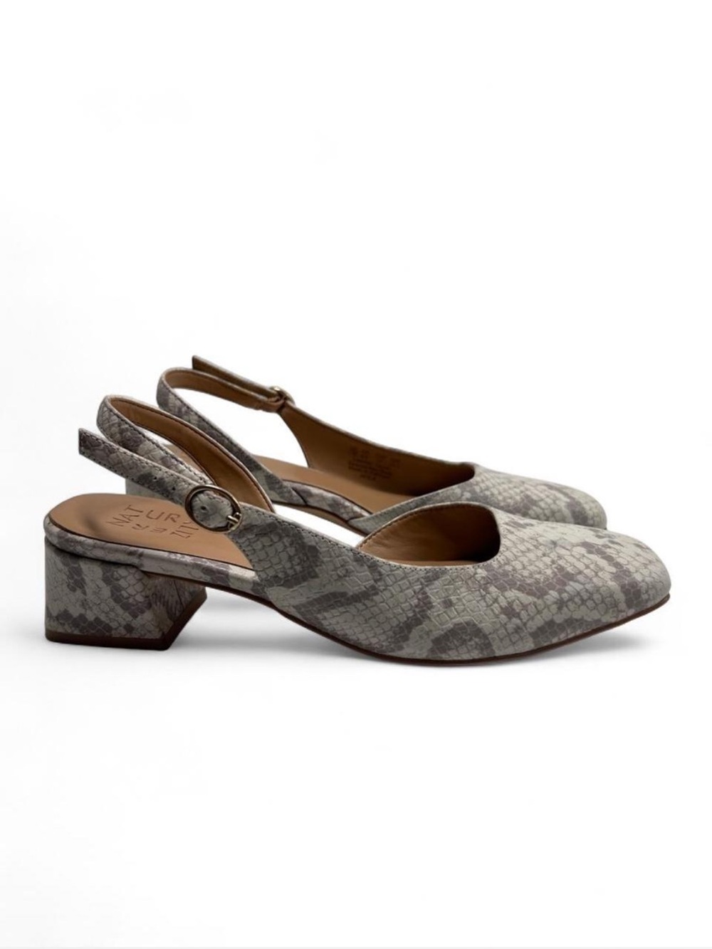 Naturalizer Jayla Slingback Pumps, White Snake pattern, D'Orsay side style 7 - Picture 4 of 8